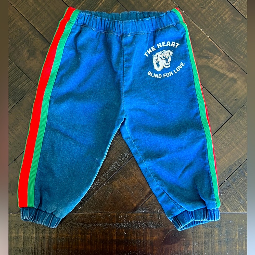 Gucci Kids Blue Denim Trousers